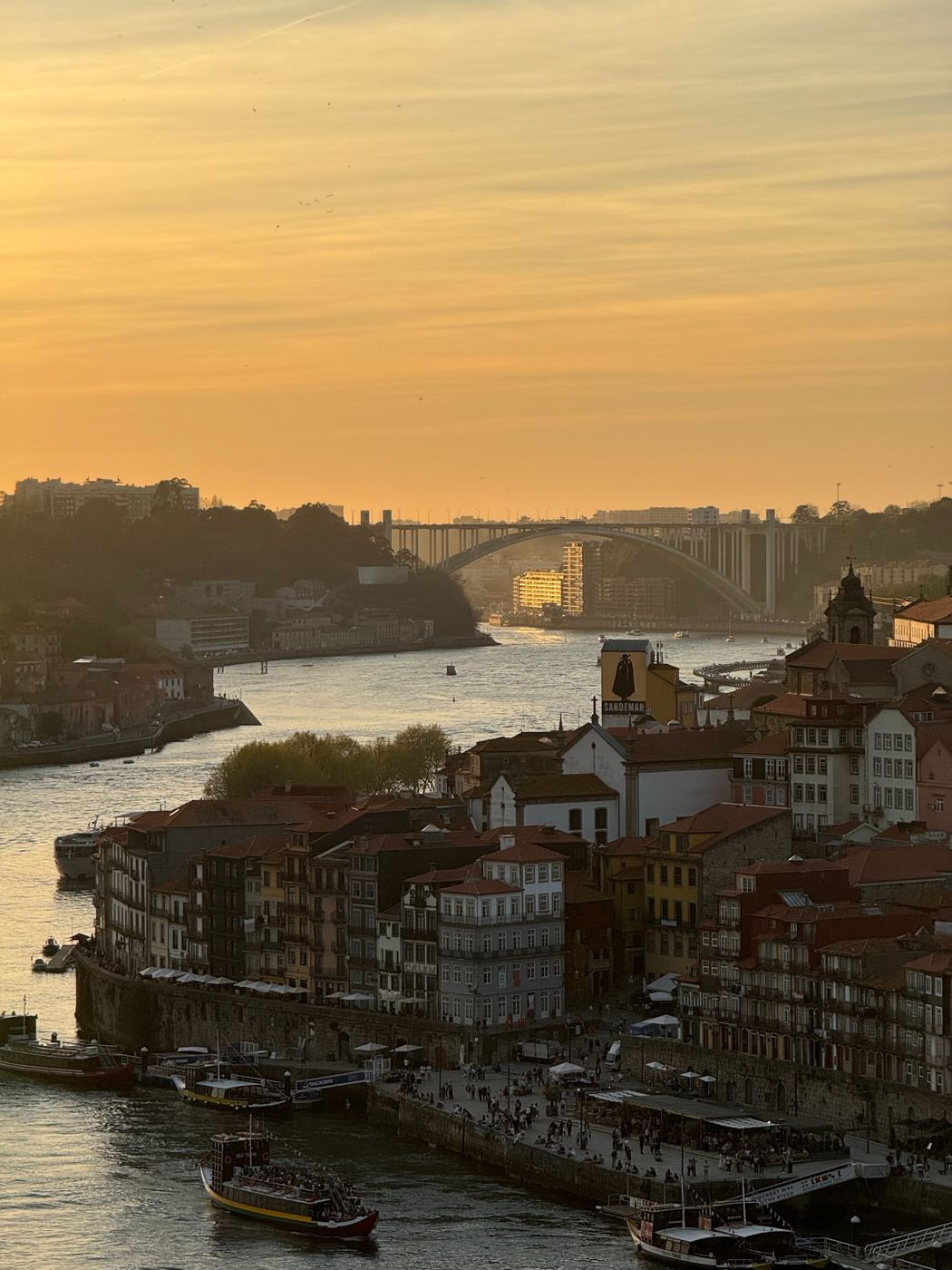 Porto’s riverfront in warm evening light